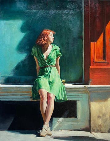 Elena Rigano (XXI) - Solitudine al davanzale, Antiek en Kunst