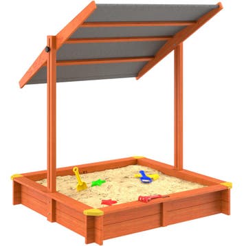 Zandbak Sami 120x120cm incl Zonbescherming UV 50+, Kinderen en Baby's, Speelgoed | Buiten | Zandbakken, Verzenden, Nieuw
