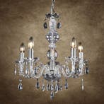 Kroonluchter 5-armig Elegance met kristallen 5xE14 chroom, Verzenden, Nieuw