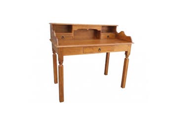 Davenport bureau HEMINGWAY 115cm mangohout honingkleur -, Ophalen of Verzenden, Nieuw