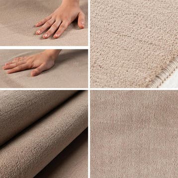 Rond Wasbaar Vloerkleed | Sky | Uni | Beige | 120x120 cm, Verzenden, Nieuw