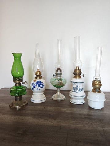 Ceramiche Artistiche - Petroleumlamp (5) - Glas, Messing,