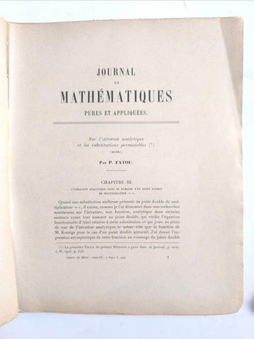 Pierre FATOU /Paul DIENES - Sur litération analytique /