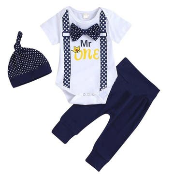 3-delige eerste verjaardag cakesmash kleding set Mr ONE, Kinderen en Baby's, Verzenden, Nieuw, Sweet-One, Setje