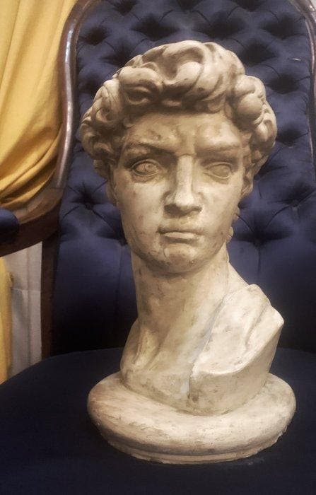 sculptuur, Busto David Michelangelo - 31 cm - Gips - 2000, Antiek en Kunst, Antiek | Keramiek en Aardewerk