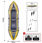Opblaasbare kajak 2 personen set met peddels stoelen, Verzenden, Nieuw