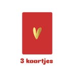 3x mini kaartje - rood - hartje - liefde - valentijn- gou..., Diversen, Ophalen of Verzenden, Nieuw