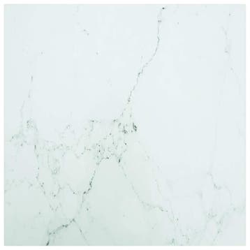 vidaXL Tafelblad marmerontwerp 6 mm 70x70 cm gehard glas wit, Huis en Inrichting, Tafels | Eettafels, Verzenden, Nieuw
