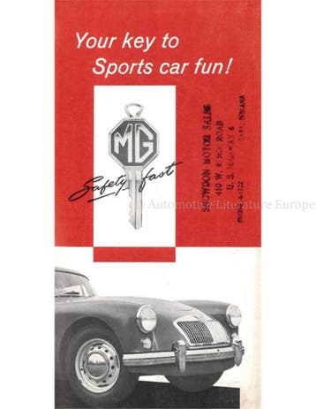 1957 MG MGA BROCHURE ENGELS (USA), Nieuw, Author