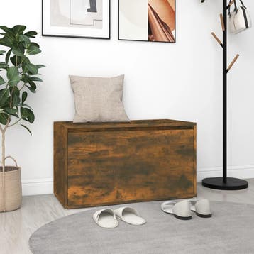 vidaXL Halbankje 80x40x45 cm bewerkt hout gerookt, Verzenden