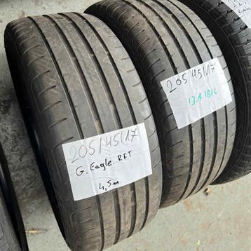2 x Goodyear Eagle 205-45-17 RFT Zomerbanden 4,5mm, Gebruikt, 17 inch, Band(en), Personenwagen