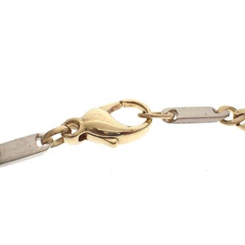 Tricolor gouden gematteerde schakelarmband, Ophalen of Verzenden, Gebruikt, Goud, Goud