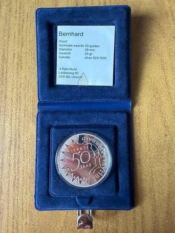 Nederland. 50 Gulden 1987 “Juliana & Bernhard” (Zonder, Postzegels en Munten