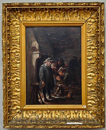 École européenne (XIX) - Dans l’ombre de la taverne, Antiek en Kunst