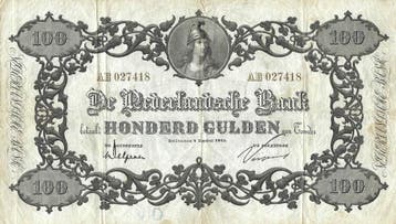 Bankbiljet 100 gulden 1860 Zeer Fraai, Verzenden