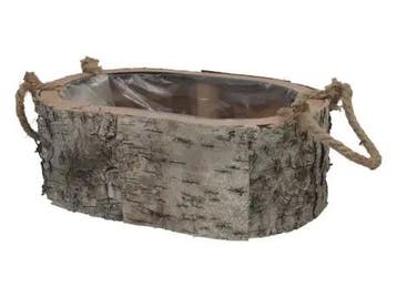 Mand Berkenschors Ovaal met oren van touw 27.5x18x10 cm­, Ophalen of Verzenden, Nieuw