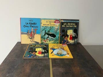Tintin - Ensemble de 5 BD en Langues Étrangères & Régionales, Nieuw