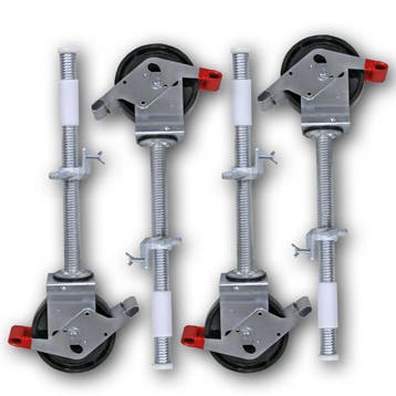 4 x Zwenkwiel nylon 200 mm op stalen spindel 800 KG, Doe-het-zelf en Verbouw, Verzenden, Nieuw