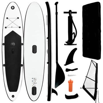 vidaXL Stand Up Paddleboard opblaasbaar met zeilset zwart en, Watersport en Boten, Suppen, Verzenden, Nieuw