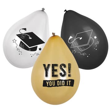 Set Latex ballonnen Yes You did It Afstudeerhoed (6st), Ophalen of Verzenden, Nieuw