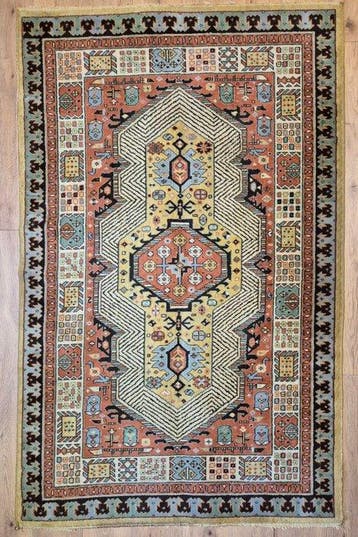 Tapijt in Oosters Malayer-stijl met geometrische medaillon -, Nieuw