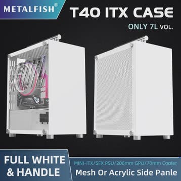 METALFISH T40 Mini ITX PC Behuizing - 7L Compact, Draagbaar, Verzenden, Nieuw