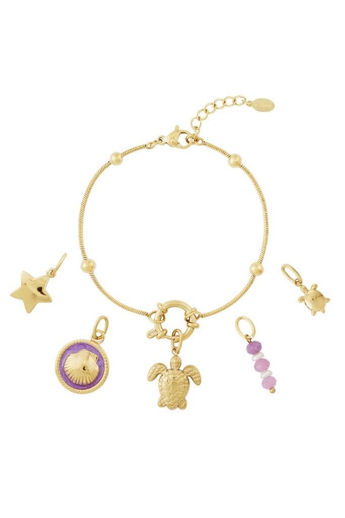 DIY-armband schildpad - Goudkleur, Sieraden, Tassen en Uiterlijk, Armbanden, Verzenden
