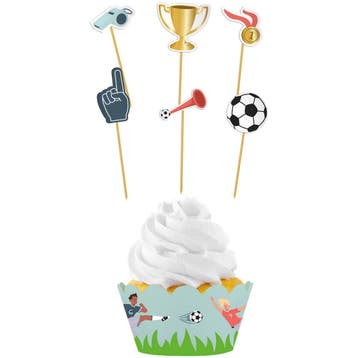 Fantastic Voetbal Cupcake Decoratie Set (6st), Ophalen of Verzenden, Nieuw