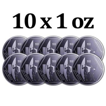 Tsjaad. 5000 Francs 10 x 2022 1 oz 5000 CFA Chad Silver
