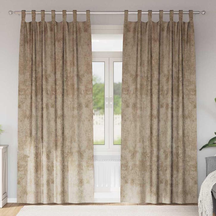 vidaXL Velvet Gordijnen 2 pcs champagne 245 x 140 cm Fluweel, Huis en Inrichting, Stoffering | Gordijnen en Lamellen, Beige, Nieuw