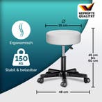 Casaria Verstelbare Draaikruk - Kunstleer 46/60cm Zithoog..., Verzenden, Nieuw in verpakking