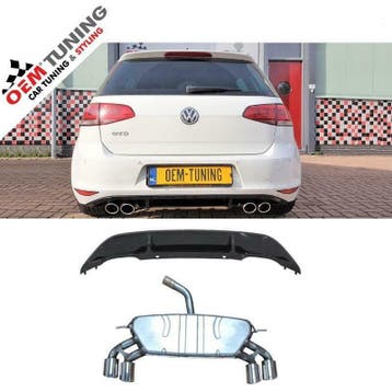 Diffuser + Uitlaat geschikt voor Golf 7 | 7R-LOOK | 12-17 |, Volkswagen, Nieuw, Ophalen of Verzenden, Achter