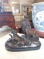 Dal modelo di Georges gardet (1863 - 1939) - sculptuur, Lion, Antiek en Kunst, Antiek | Keramiek en Aardewerk