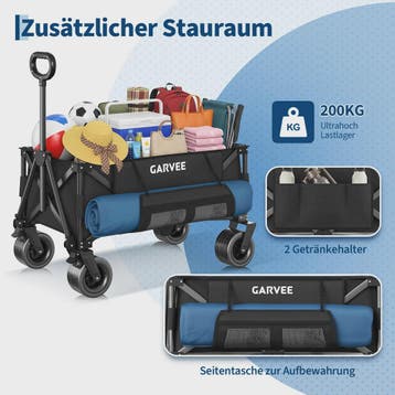 Robuuste Outdoor Campingwagen met 8" Wielen en Verstelbare H, Verzenden, Nieuw