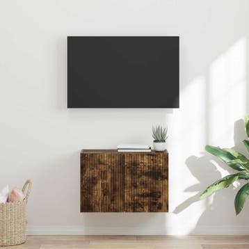 vidaXL TV-wandkast 59,5 x 31 x 40 cm Gerookt eiken Bewerkt, Minder dan 50 cm, Verzenden, Nieuw, Minder dan 100 cm