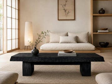 Bijzettafel - Salontafel - Shou Sugi Ban - Gemaakt in Italië