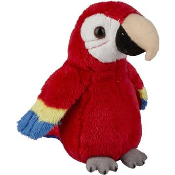 Pluche papegaai knuffel - rood - macaw - 15 cm, Verzenden, Nieuw