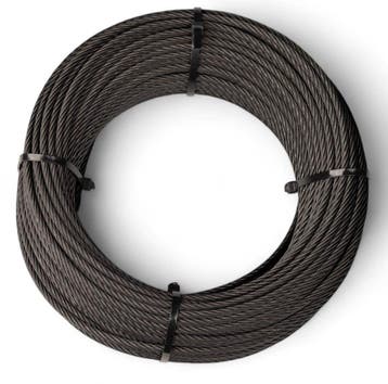 Staalkabel 3 mm, 10 meter gebundeld, zwart, Verzenden, Nieuw