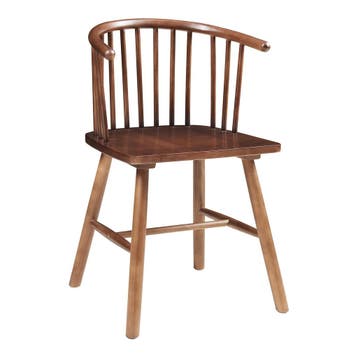 Eetkamerstoel Stami 79x53x47,5 cm set van 2 walnootkleurig [, Huis en Inrichting, Verzenden, Nieuw