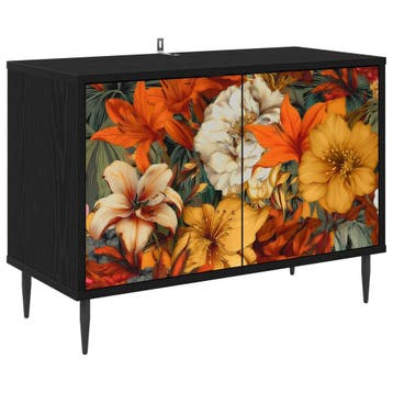 vidaXL Tv-meubel GENNEP 69 x 33 x 50,5 cm Zwart eiken, Minder dan 50 cm, Verzenden, Nieuw, Minder dan 100 cm