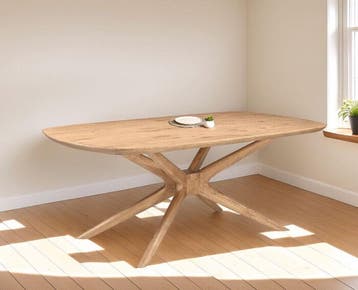 Eettafel Evi Deens ovaal eiken 240x110 cm - Naturel, Huis en Inrichting, Tafels | Eettafels, Ophalen of Verzenden, Nieuw