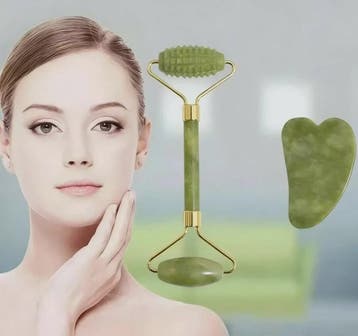 Natuurlijke Jade Roller & Gua Sha Set - Gezichtsmassage & Li, Verzenden, Nieuw