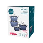 Altom Design Balbina 8 delige Emaille Pannenset blauw -, Huis en Inrichting, Keuken | Potten en Pannen, Ophalen of Verzenden, Nieuw