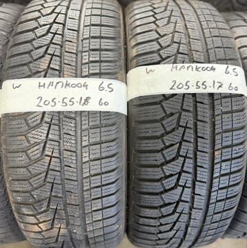 2x 205-55-17 Hankook Winter 2x 6.5mm €60 Per Band 205 55 17, Ophalen, Gebruikt, 17 inch, Band(en)