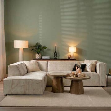 50% Korting: Scandinavische hoekbank Memphis taupe stof, Ophalen, Zo goed als nieuw, Stof, Scandinavisch, Modern