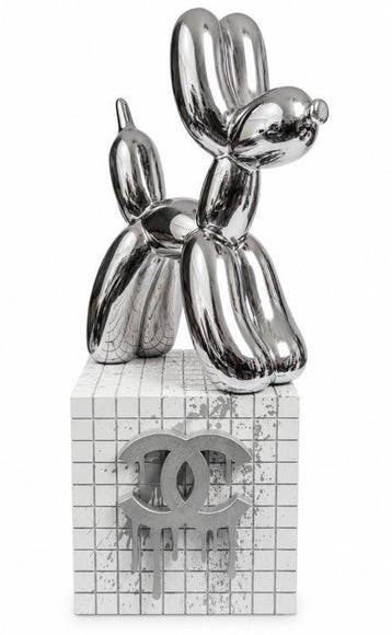 Daluxe Art - 1999 • XXL CC Chrome Balloon Dog Display – 80, Antiek en Kunst, Kunst | Designobjecten