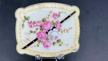 Riemgesp met emaille Guilloché, Duits 935 zilver - Emaille, Antiek en Kunst