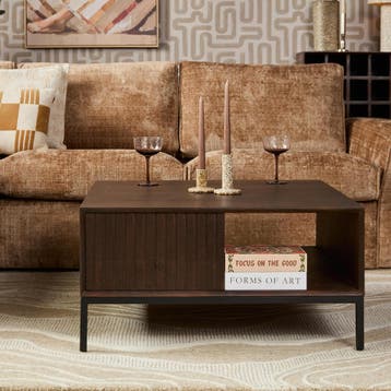 Salontafel Madison Brown | 80 cm | Vierkant | Starfurn, Ophalen of Verzenden, Nieuw