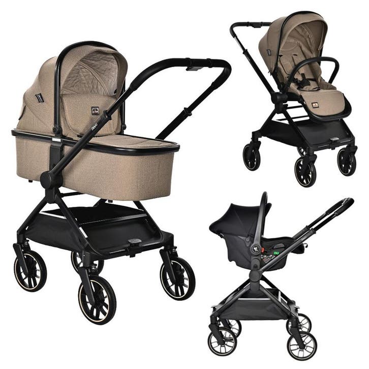 Lorelli Reya Brown 3-in-1 Kinderwagen incl. Autostoel, Kinderen en Baby's, Autostoeltjes, Nieuw, Verzenden