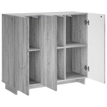 vidaXL Dressoir Grijs Sonoma 85,5 x 31 x 75 cm Bewerkt hout, Verzenden, Nieuw, 50 tot 100 cm, 25 tot 50 cm
